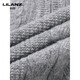 Lilang 520g thickened pure wool sweater men's half-high zipper collar jacquard sweater middle-aged dad wear thick woolen needle medium gray thickened 4XL (190)