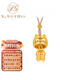 Stone light annual ring gold hide and seek lucky golden meow pure gold 999 pendant lucky cat braided rope necklace gift for girlfriend during festivals pure gold hide and seek cat lucky golden cat + free braided rope