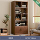 Zhong Zhang Gui solid wood ecological board wine cabinet wall-mounted living room display cabinet commercial wine rack 2024 new home new Chinese style door-to-door package installation thickened 15mm plate 60cm-Shenhu