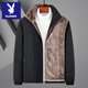 Playboy Brand Men's Clothing Dad's Clothing 2025 New Autumn and Winter Clothes Cotton Jackets Casual Velvet Thickened Clothes for the Elderly Gray L