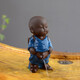 Yuxuan purple sand tea pet squirting urine boy ornaments boutique creative little monk can raise tea art tea tray tea set accessories purple sand spray water pee boy-blue