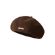 Retro thickened woolen beret autumn and winter large version face-showing small pumpkin hat Korean style fashion painter hat for girls gray one size (55-59cm) adjustable