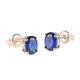 Fat Donglai's same style tanzanite earrings sapphire women's Japanese and Korean fashion colored gemstone earrings silver plated 18k gold ears