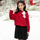 Bubble Orange (BUBBLE ORANGE) different parent-child clothing high-end family portrait New Year's clothing sweater autumn and winter for a family of three or four knitted father, son, mother and daughter red sweater/single piece 130 girls size 130 (recommended weight 45-55 Jin Jin is equal to 0.5 kg)