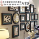 Photo wall photo frame wall combined living room and dining room picture frame retro background wall hanging set 6196-1 area 178x72cm