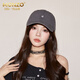 MONZO international first-line brand fashion simple baseball cap women's brown pure cotton peaked cap small soft top wide brim hat gray one size (55-61cm) adjustable
