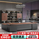 Desk Boss Desk President's Desk Modern Simple Office Furniture Panel Executive Desk Office Desk and Chair Combination Ebony Wood + Iron Gray (High Quality) 1.6 Meter Boss Desk (Including Side Cabinets)