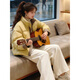 Lu Wang Lian Xue Korean Contrast Color Down Cotton Jacket Women's Winter 2025 New High-end Western Style Small Short Thickened Cotton Jacket Yellow M 105-120Jin Jin is equal to 0.5 kg