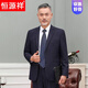 Hengyuanxiang high-end middle-aged and elderly suits dad men's formal casual business men's 2025 autumn new suit (single piece) 308 two-button solid color navy M 170
