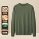 Semir wool modal henley collar men's sweater 2025 new autumn and winter warm casual bottoming sweater top black M