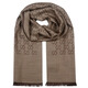 Gucci (GUCCI) Double G double-sided woven pattern, tassel shawl, wool scarf, same style for men and women, New Year gift for couples, light brown color 165904-3G646-9664