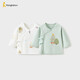 Tongtai (TONGTAI) baby tops spring and autumn pure cotton newborn clothes newborn baby monk clothes boneless full moon clothes green 52cm