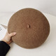 Hanqing mid-summer large version autumn and winter woolen three-dimensional beret women's Japanese high-end large head circumference painter's hat bud hat fashion dark brown L elastic code