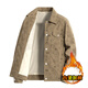 Jeanswest jacket men's spring and autumn jacket casual lapel top commuter corduroy trendy breathable loose jacket yunhubao-2352 Khaki XL - (130Jin Jin equals 0.5kg -150Jin Jin equals 0.5kg)