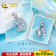 CHINA GOLD platinum hollow ribbon two-heart-in-one love pendant, heartbeat pendant about 2.2g