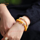 La Yun Feiyin Russian material collection chicken fat yellow beeswax bracelet women's Hotan jade gourd DIY accessories bracelet animal year gift collection grade beeswax bracelet 8mm