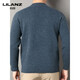 Lilan L Nuevo cárdigan grueso Jersey de punto con cuello redondo para hombre Suéter de lana de yak para hombre de mediana edad Suéter Haihualan engrosado 4XL (190)