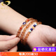 Genomanman Natural Brazilian Citrine Bracelet Multi-circle Women's Transfer Beads 108 Buddha Beads Bracelet Zodiac Rat Thousand-Hand Guanyin Three-circle Beads 6mm