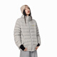 ICH MODE American retro 90 white duck down ribs down jacket women's winter light and cold-proof hooded short coat light gray M
