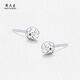 Zhou Taisheng Shuguang platinum earrings PT950 women's round bead type versatile earrings accessories as a birthday gift for your girlfriend A style round beads - small plate - 0.61g