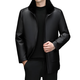 KINGBOX Genuine Leather Down Jacket Men's Medium Long Stand Collar Leather Jacket Mink Fur Collar Removable Liner Large Leather Jacket Flagship Official Black Black Fur Collar L 175 120-135Jin Jin is equal to 0.5 kg