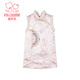 Fuluo Mi Girls' Dress Winter Sweet and Western Style National Style Vest Dress Children's Plush Quilted Cheongsam Dress Pink 110