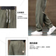 Mark Huafei Casual Pants Men's Autumn and Winter Pure Cotton Wide-Leg Velvet Trousers Warm Loose Pants Military Green Velvet XL