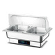 Stainless steel buffet stove insulation stove electric heating Buffy stove canteen hotel buffet insulation table dining table transparent cover three compartments deepening 13.5 liters / touch version