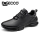 Aibotron DQG ECCO men's shoes spring and autumn breathable casual sports shoes 15th anniversary thick-soled cushioning lightweight soft-soled business leather shoes 1977 black 40