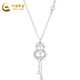 China Gold (CHINA GOLD) platinum necklace pt950 Fu character treasure gourd pendant Fulu set chain birthday Valentine's Day gift for girlfriend and wife about 8.3g