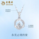 Lao Fengxiang pt950 Möbius strip platinum necklace women's platinum pendant clavicle chain Valentine's Day birthday gift for girlfriend Platinum Möbius strip pendant about 1.6g free silver chain + brand gift box