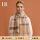 HR Helena brand wool scarf for women autumn and winter 2025 new warm scarf birthday gift for girl girlfriend milk coffee grid brand counter gift box