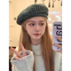 Yang Shanyue New Year's red beret for women with big head circumference, winter style, fashionable and versatile, showing face, small ins internet celebrity temperament painter hat, green M L (58-61c)
