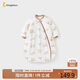 Tongtai (TONGTAI) baby sleeping bag pure cotton constant temperature baby double-layer long-sleeved one-piece pajamas for boys and girls anti-jumping and kicking quilt brown M