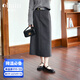 Olrain Fashion Commuting Skirt Autumn Women's Mid-Length High Waist Slim Pencil Skirt Gray M