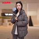 Duck Down Jacket Women's Mid-Length 2025 Winter New Simple Fashion Thick Duck Down Cold Warm Jacket XH Beige M