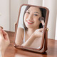 Solid wood mirror vanity mirror desktop portable desktop vanity mirror bedroom vanity mirror gift female sense walnut vanity mirror-square