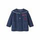 Minibala imitation denim jacket for boys and girls baby cotton cute nautical style outerwear spring 2026 denim dark blue 88301 110