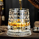 Tianche Luminous Artificial Blowing Decompression Rotating Crystal Cup Rotating Whiskey Cup High-end Brandy Glass Wine Glass Cut Flower Rotating Cup (Blu-ray Version) Single Pack