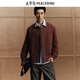 PEACEBIRD Men's Wear Shopping Mall Same Style 2026 New Year Spring New Burgundy Coach Jacket B2BCG1108 Cabernet Sauvignon 1 S
