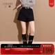 Sancai 2025 new winter waist casual shorts small A wide leg pants boot pants slim and versatile simple temperament S classic black M 160/68A 160/68A