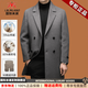 International Milan big brand double-sided cashmere coat men's mid-length 2025 autumn and winter new double-breasted high-end woolen woolen coat for men, black and gray cashmere + sheep wool + goose down lining XL 180 size - recommended 130-155 Jin Jin is equal to 0.5 kg