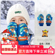 Paw Paw Team makes great contributions to children's gloves thickened ski warm gloves for boys and girls cartoon cute plus velvet playing snow gloves blue