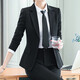 Suit Suit Women's Business Wear Formal 2025 Spring New Casual Temperament Work Wear Suit Suit Black Jacket + Trousers (502) XL Recommended 110-120Jin Jin equals 0.5 kg