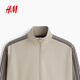 H&M 2026 Spring New Men's DryMove Fabric Standard Fit Track and Field Jacket 1314948 Beige S 170/92