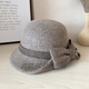 JTTCAC Japanese Wool Hat Women's Autumn and Winter Elegant Curly Bow Celebrity Hat Mom British Retro Woolen Basin Hat Mocha Color Adjustable