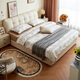 Jianxin Leather Bed 1.8m x 2m Beech Modern Simple Master Bedroom Cream Style Soft Package Storage Wedding Bed Leather Bed 6618-1