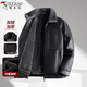 Woodpecker (TUCANO) Leather Jacket Men's Velvet Thickened Windproof and Coldproof Warm Jacket Men's Fashionable and Versatile Outerwear Men's Clothing