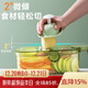 LZJV vegetable cutting artifact potato shred grater grater slicer home kitchen multi-functional thick shredded radish and cucumber transparent green 3 types of 304 blades hand protection artifact