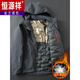 恒源祥高端轻薄款羽绒服男加肥加大码潮胖子肥佬派克外套秋冬季户外保暖 深灰色 3XL